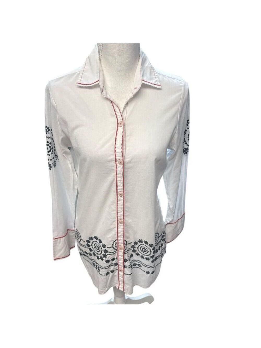 Tommy Bahama Women's XS White Embroidered Boho Beach Cover Up